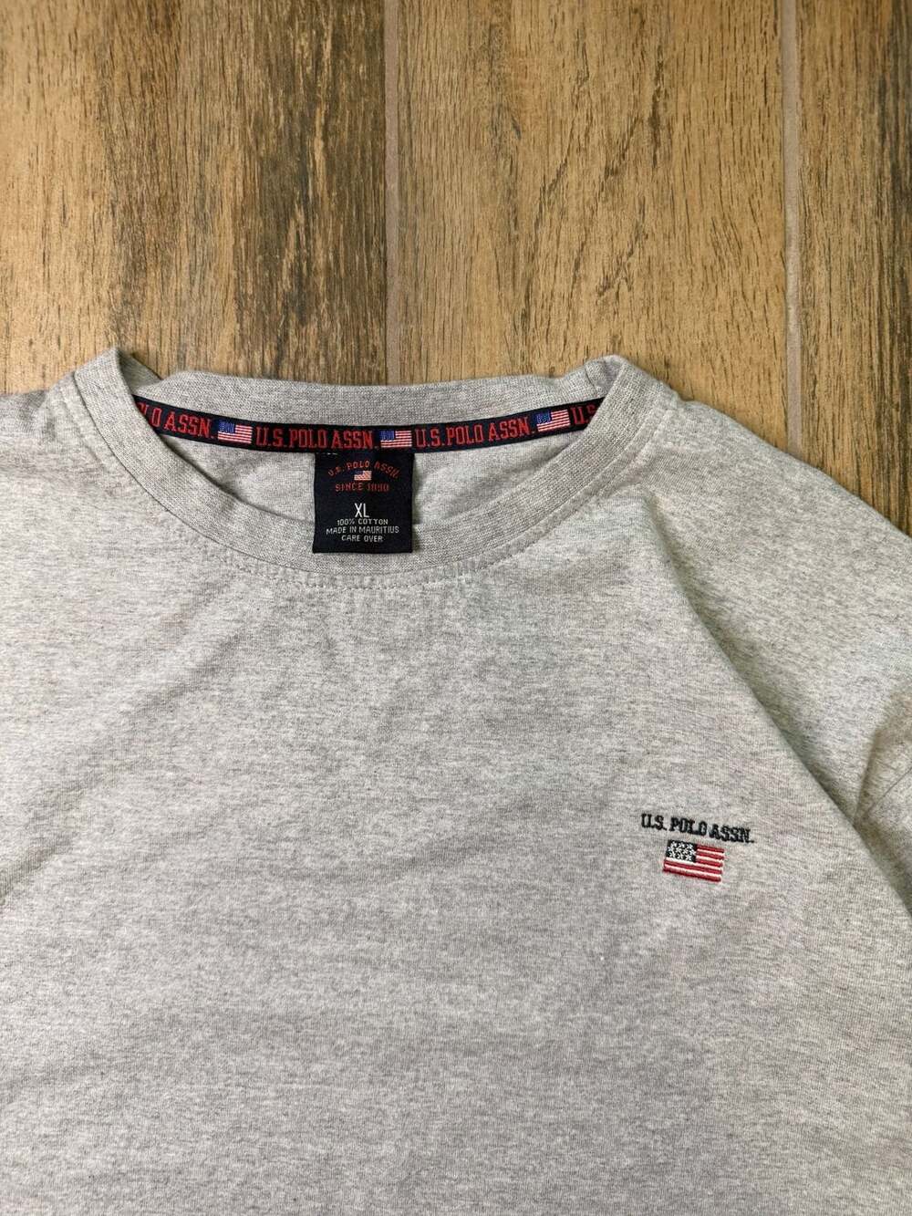 Vintage U.S. Polo Assn. T-Shirt XL Gray American Flag Logo